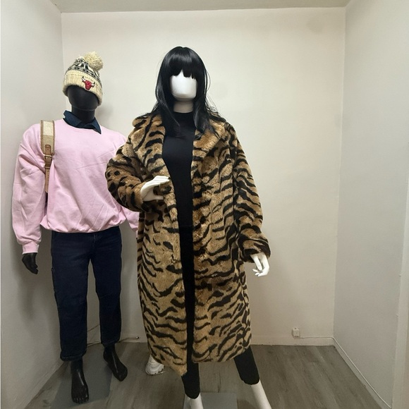 ASOS Jackets & Blazers - ASOS Leopard Print Faux Fur Coat